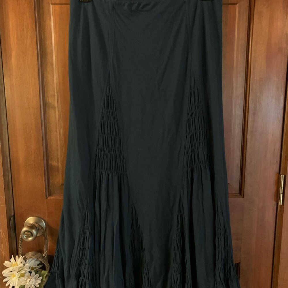 J.Jill medium navy blue lined maxi skirt soft knit M medium